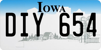 IA license plate DIY654