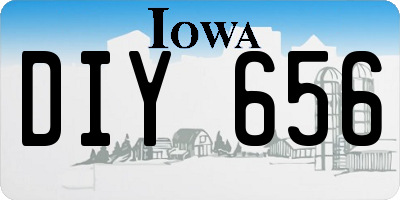 IA license plate DIY656