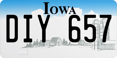 IA license plate DIY657