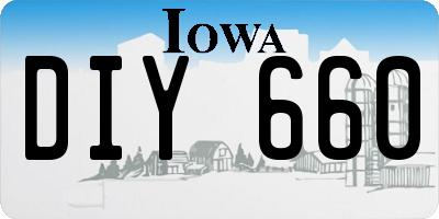 IA license plate DIY660