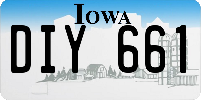 IA license plate DIY661