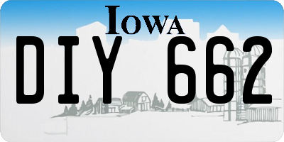 IA license plate DIY662