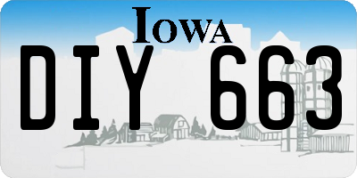 IA license plate DIY663