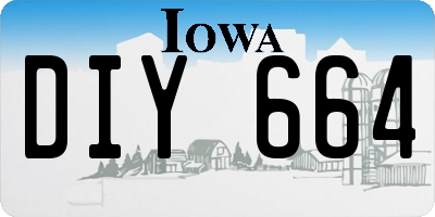 IA license plate DIY664