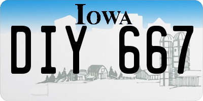 IA license plate DIY667