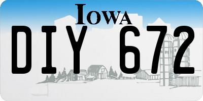 IA license plate DIY672