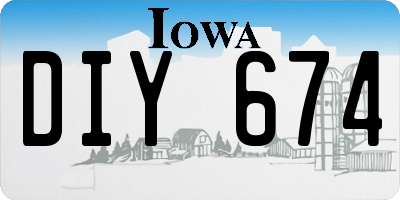 IA license plate DIY674