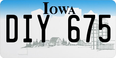 IA license plate DIY675