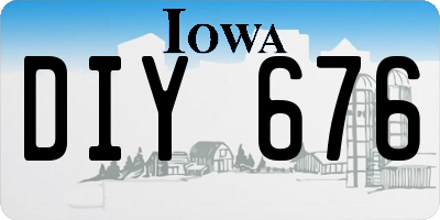 IA license plate DIY676