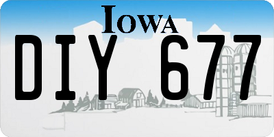 IA license plate DIY677