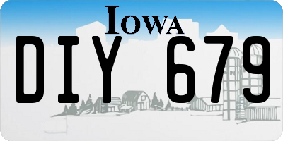 IA license plate DIY679