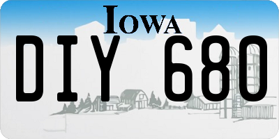 IA license plate DIY680