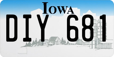 IA license plate DIY681