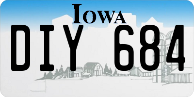 IA license plate DIY684