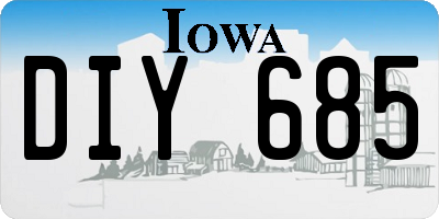 IA license plate DIY685