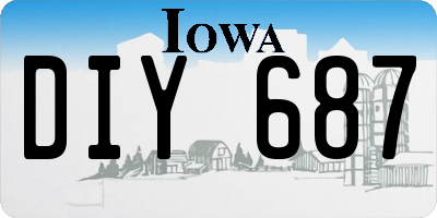 IA license plate DIY687