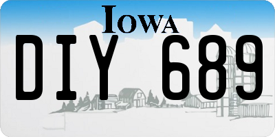 IA license plate DIY689