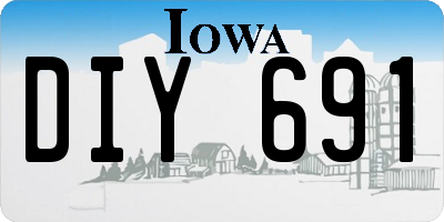 IA license plate DIY691