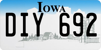 IA license plate DIY692