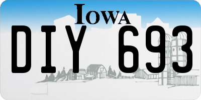 IA license plate DIY693