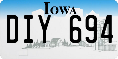 IA license plate DIY694