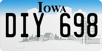 IA license plate DIY698