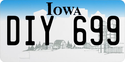 IA license plate DIY699