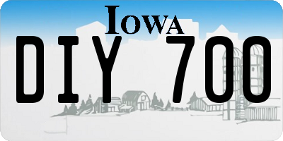 IA license plate DIY700