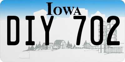 IA license plate DIY702
