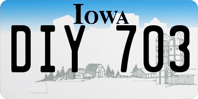 IA license plate DIY703