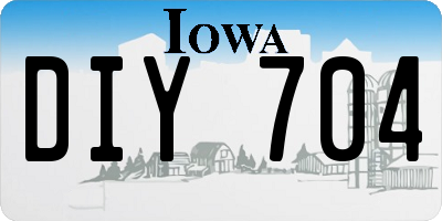 IA license plate DIY704