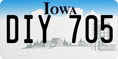 IA license plate DIY705