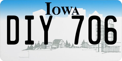 IA license plate DIY706