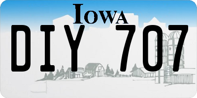 IA license plate DIY707