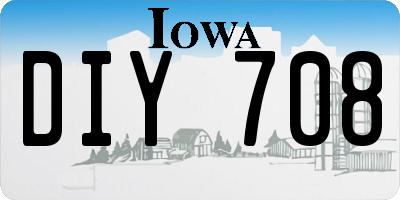 IA license plate DIY708