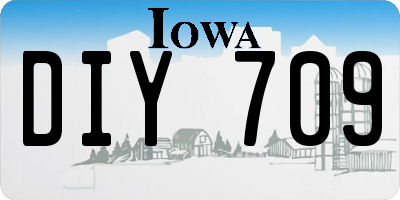 IA license plate DIY709