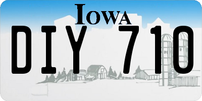 IA license plate DIY710
