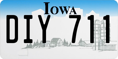 IA license plate DIY711
