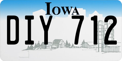 IA license plate DIY712