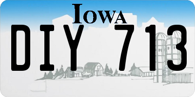 IA license plate DIY713