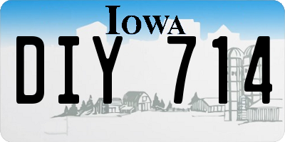 IA license plate DIY714