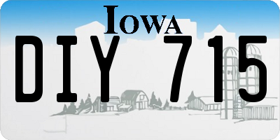 IA license plate DIY715