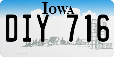 IA license plate DIY716