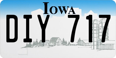 IA license plate DIY717