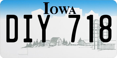 IA license plate DIY718