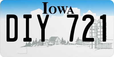 IA license plate DIY721