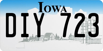 IA license plate DIY723
