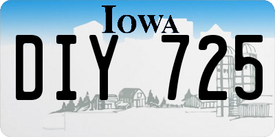 IA license plate DIY725