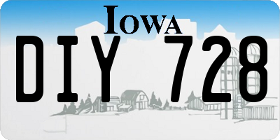 IA license plate DIY728