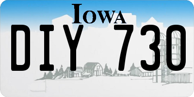 IA license plate DIY730
